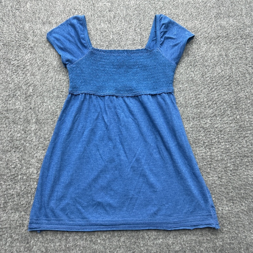 Mossimo Vintage Babydoll Target Smocked Tunic Top y2k Blue Medium